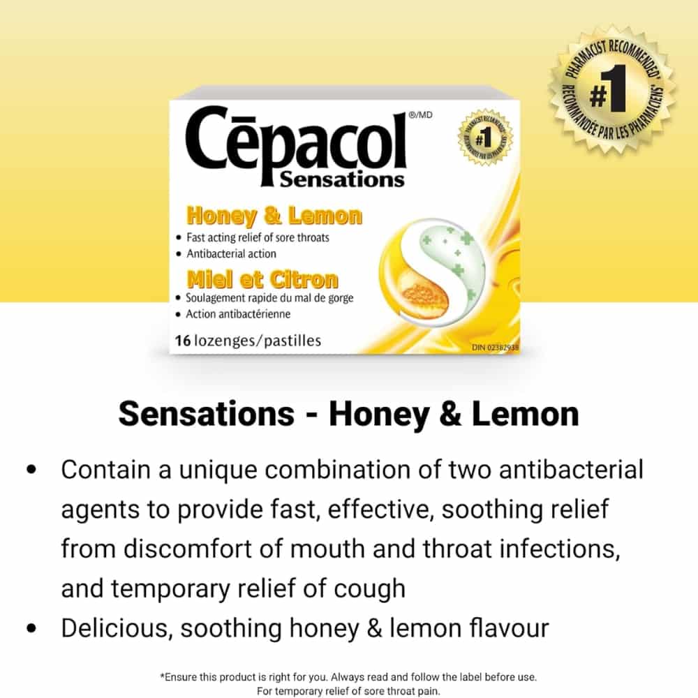 Cepacol® Sensations Honey and Lemon, Sore Throat  Lozenges, 16 ct