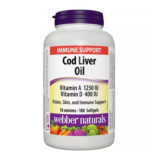 Cod Liver Oil - Vitamin A & D 1250 IU/400 IU - 100 Softgels