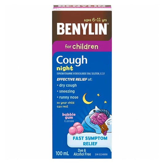 Childrens' Cough & Cold Relief, Night, Bubble Gum Flavour