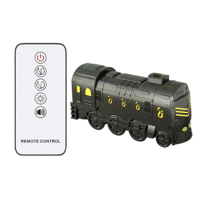 COM1950s Wireless Lights with Remote Control Train Aromatherapy Machine Colorful Train Humidifier with Remote Control Retro Steam Train Home Decor