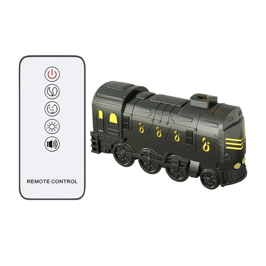 COM1950s Wireless Lights with Remote Control Train Aromatherapy Machine Colorful Train Humidifier with Remote Control Retro Steam Train Home Decor