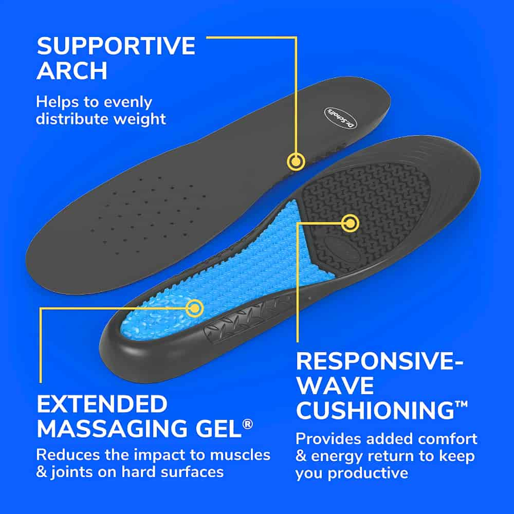 Dr. Scholl’s® Comfort & Energy Work Massaging Gel Advanced Insoles, Men's, Sizes 8-14