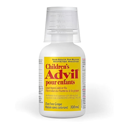 Children's Advil Fever From Colds or Flu Ibuprofen Oral Suspension USP 100 mg/5 mL Grape 100 mL