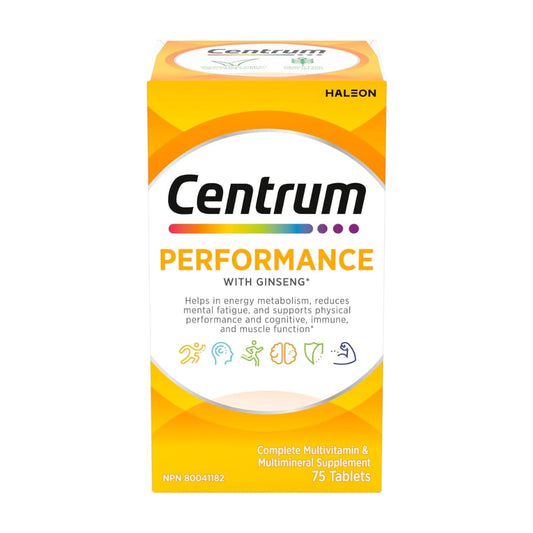 Centrum Performance Multivitamin and Multimineral Supplement Tablets with Ginseng, 75 Count