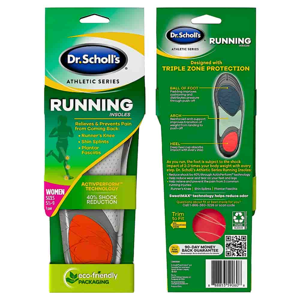 Dr. Scholl’s® Athletic Series Running Insoles, Women's, Sizes 5.5-8