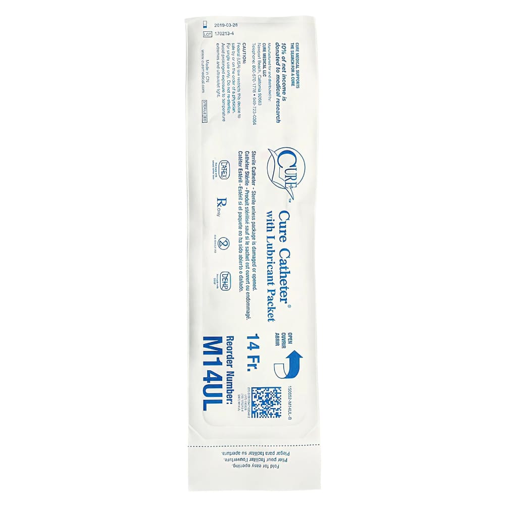 Cure Medical Male Pocket Catheter Straight Tip - Box 100 pcs