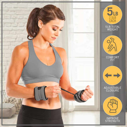 Econofitness 5LB Pair Comfort Fit Ankle Wrist Weights