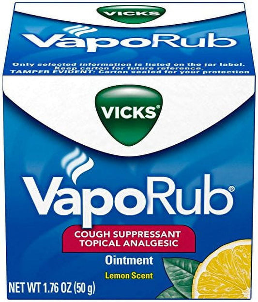 4 Pack Vicks VapoRub Cough Relief Topical Analgesic Ointment Lemon Scent 1.76 oz