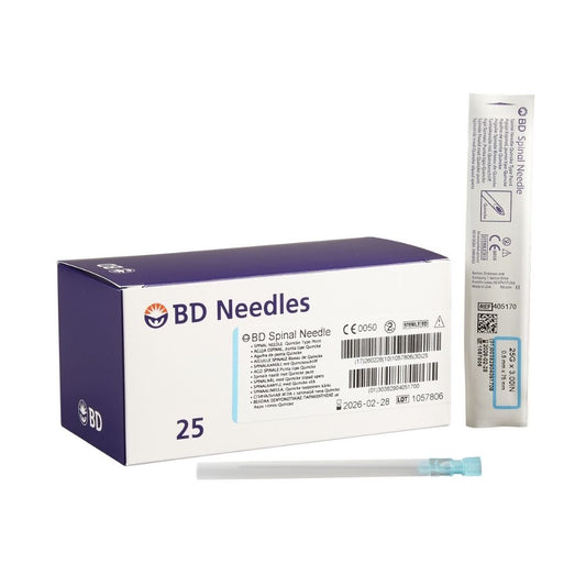 BD™ Spinal Needle with Quincke Bevel, 25G x 3" (Box 25 pcs)
