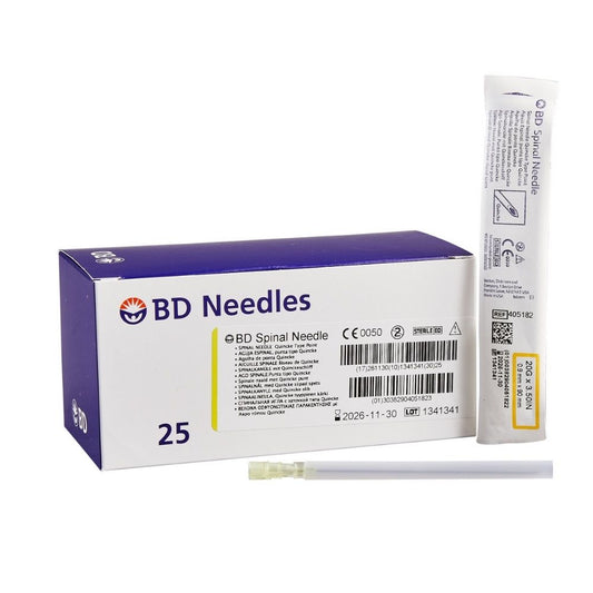 BD™ Spinal Needle with Quincke Bevel, 20 G x 3 1/2" (Box 25 pcs)