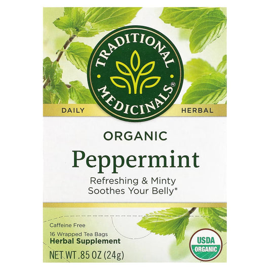 Traditional Medicinals Organic Wrapped Tea Bags - Peppermint - 16's