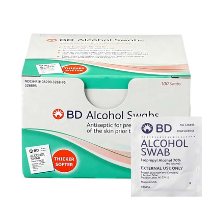 4 Pack BD Alcohol Swabs Individually wrapped Antiseptic 100 Swabs Each