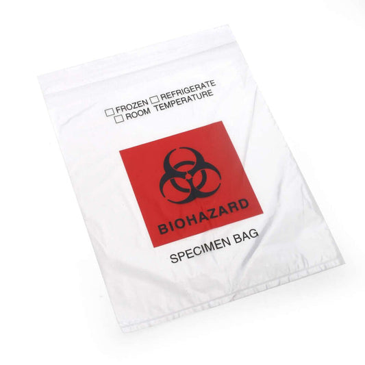 Cs/1000 Bio-Hazard Lab Specimen Bag, 8" X 10", W/ Zip Closure.