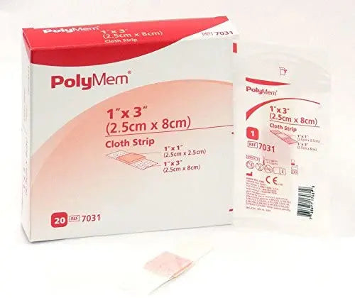 Bx/20 Polymem Adhesive Cloth Strip Dressing, 1" X 3" (2.5Cm X 8Cm)