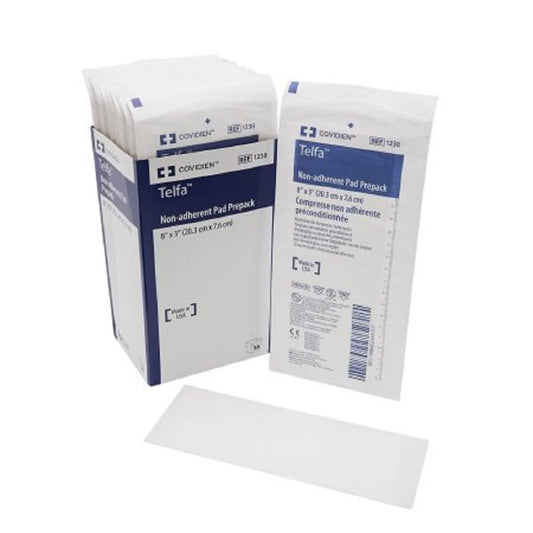Covidien 1238 Telfa Non-Adherent Pads Prepack, 8" x 3" (Pack of 50) 2 Pack (2 Pack)-2 PACK