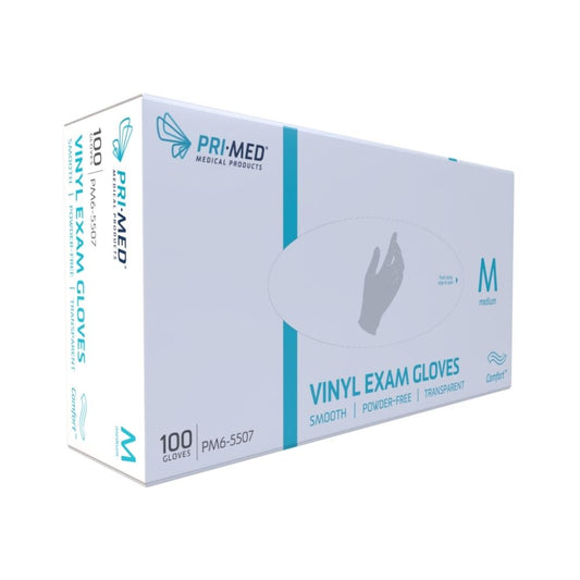 PRIMED® Comfort™ Vinyl Exam Gloves (100 per box), Medium