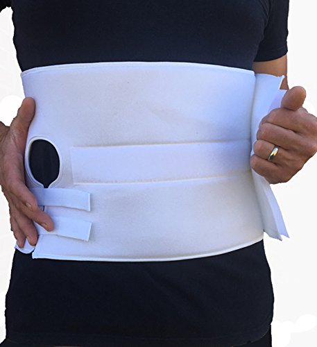 Binder 6" Ostomy W/ Pad, 3" Hole White Medium - Ea/1