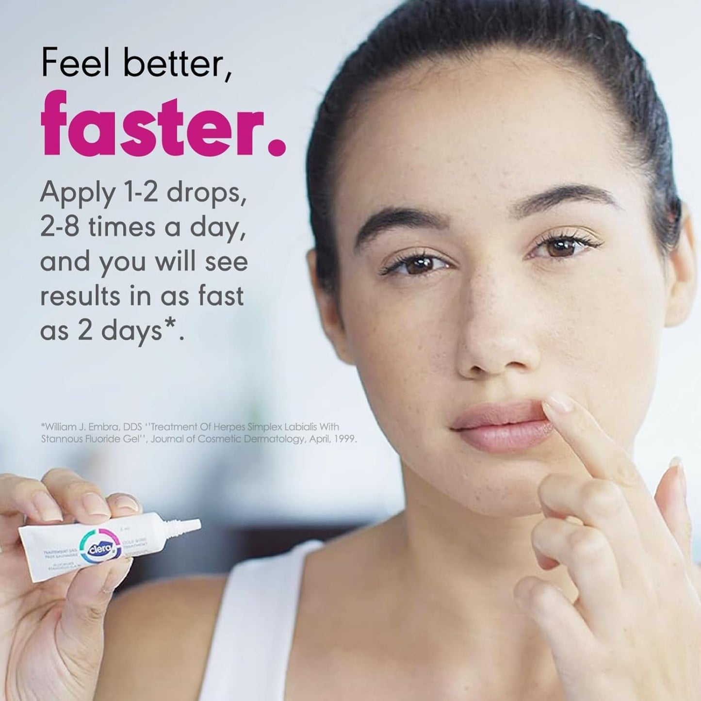Clera Cold Sore Treatment Cream, Clinically Proven to Heal in 2 Days* - 2 Pack