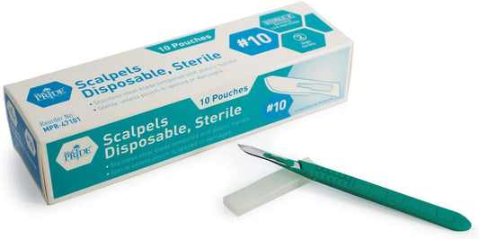 Bx10 Disposable Stainless Steel Scalpels #15..
