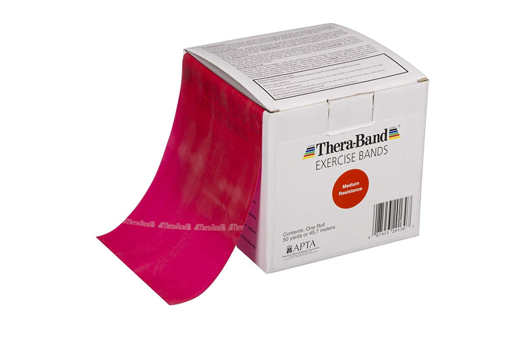 Theraband Exercise Band, Medium, 5 1/2in With X 50yd, Red - Ea/1
