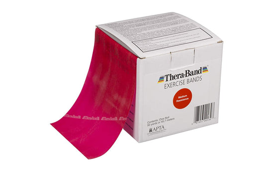 Theraband Exercise Band, Medium, 5 1/2in With X 50yd, Red - Ea/1