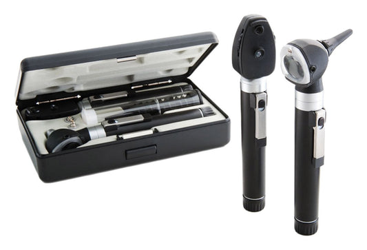 Otoscope/Ophthalmoscope, 2.5V Pocket Set with AA Batteries and Handle