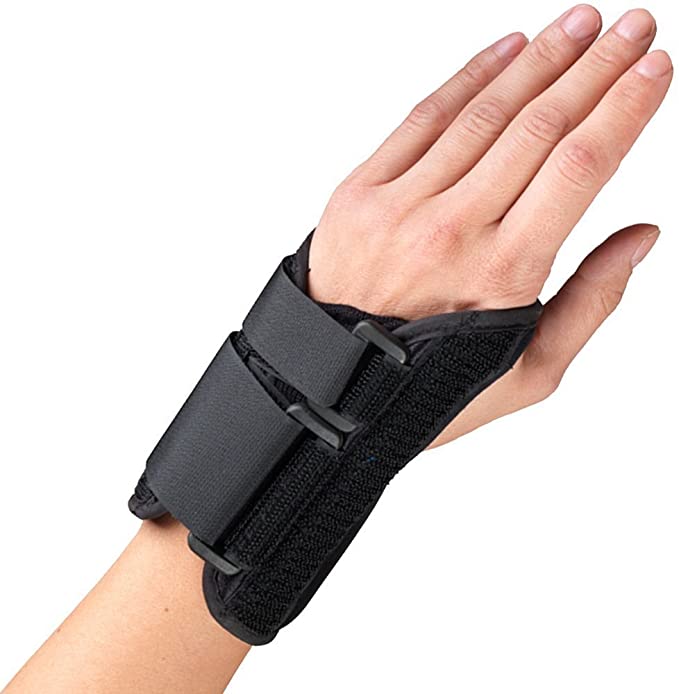 Ea/1 Otc Maximum Wrist Brace W/ Adjustable Thumb Strap Md(6 1/2 - 7 1/2") Right Hand Black Removable Splint Pull-Lace Closure