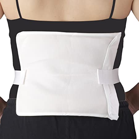 Ea/1 Champion Therma-Kool 8" X 10" Hot/Cold Compress Low Back/Shoulder Reusable Microwaveable W/ Cover & Strap White