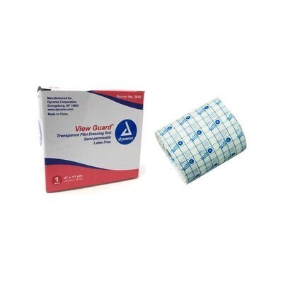 Dynarex® View Guard Transparent Film Dressing Rolls, 4" x 11yds (Per Each)