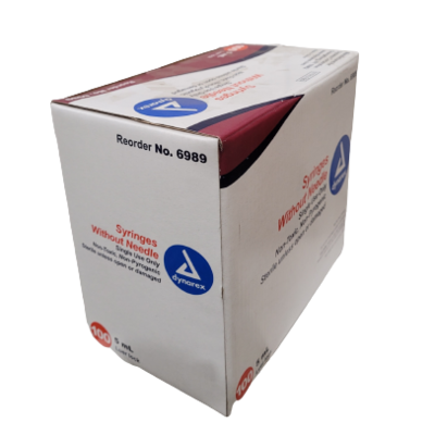 Dynarex® Leur Lock Syringes Without Needle, 5 cc (Box 100 pcs)