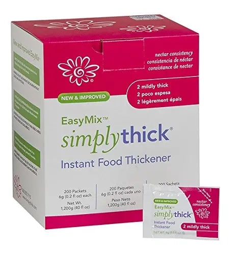 Bx/100 Simply Thick Easy Mix Liquid Thickener Honey Consistency, 12G Package.