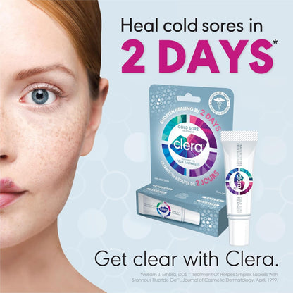 Clera Cold Sore Treatment Cream, Clinically Proven to Heal in 2 Days* - 2 Pack