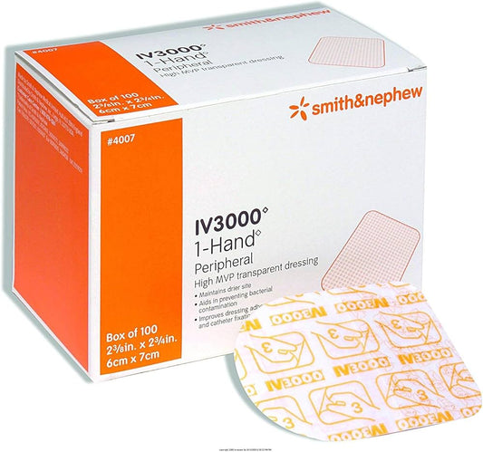 Smith & Nephew IV3000 1-Hand Dressing, Item #4007, 10 dressings 2 3/8" x 2 3/4"