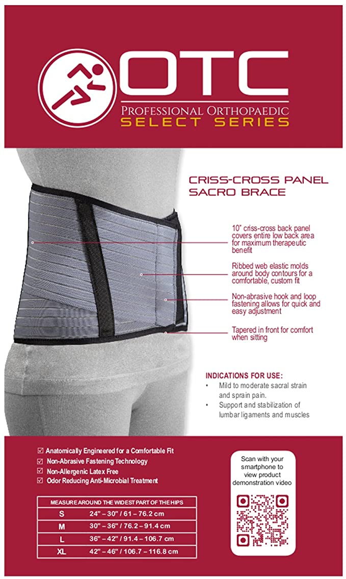 Ea/1 Crisscross Elastic Sacro Brace Black Large