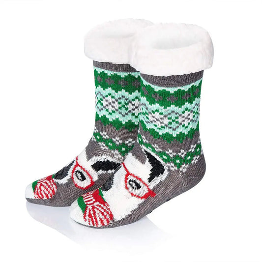 Pk/3pkg (2 Pairs/Pkg) Pudus Infant: 1 Pair - Stripes Blue/Wht/Green & 1 Pair - Paw Print Blue/Wht/Green