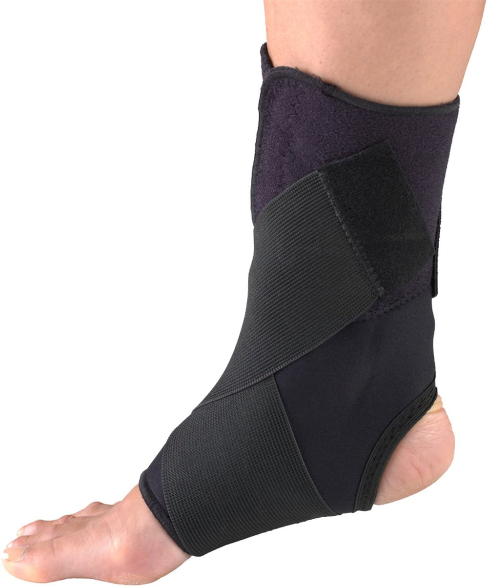 Ea/1 Otc Medium Ankle Support W/ Figure 8 Wraparound Strap Black Lg (8 3/4 - 9 3/4)