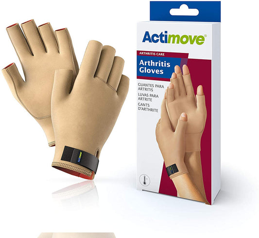 Pr/1 Actimove Arthritis Pain Relief Support, Gloves, Sm, Beige
