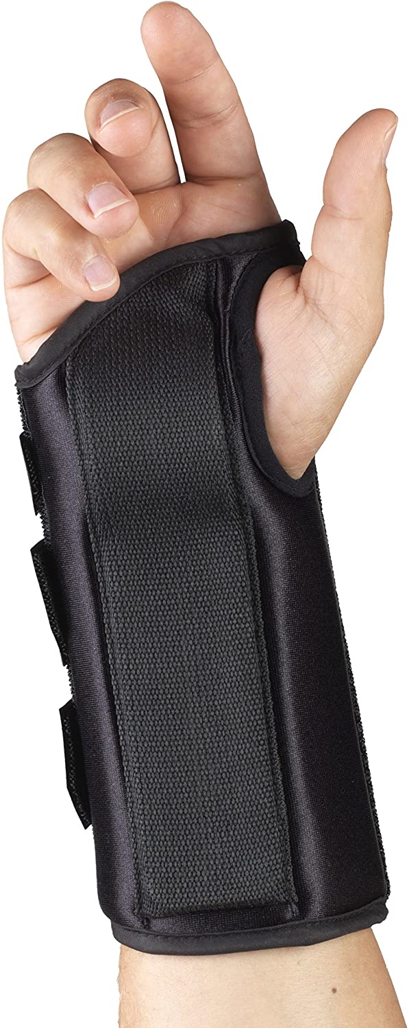 Ea/1 Otc Maximum 8" Wrist Splint Right Black Large W/ Removable Palmar Splint & Flexible Stays