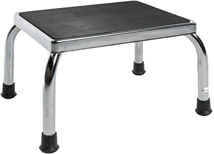 Pcp 9" Foot Stool Chrome Legs W/ Rubber Tips Non-Skid 10" X 14" Top Tip-Proof 300lbs - Ea/1