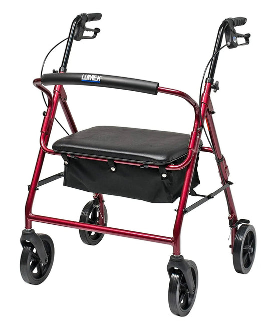 Walkabout Four-Wheel Imperial(Baristric) Rollator Hemi, Burgundy (Non-Returnable) - Ea/1