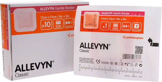 Smith and Nephew 66800276 Allevyn Gentle Border Dressing 3" x 3" - Box of 10