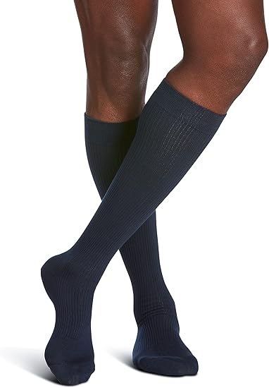 Sigvaris Business Casual Men's Stockings, 15-20mmHg, Size A, Navy