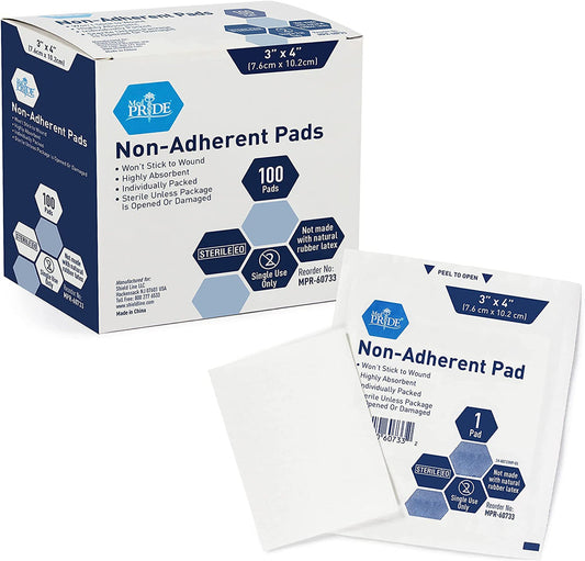 Bx/100 Primapad Non-Adherent Absorbent Pad 2In X 3In, Sterile