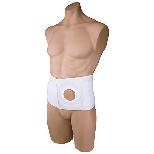 Binder 6" Ostomy W/ Pad, 3" Hole White Small - Ea/1
