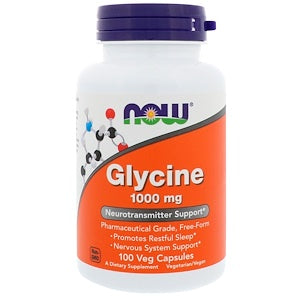 NOW: Glycine 1000mg, 100 Veg Capsules