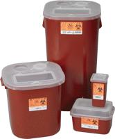 Cs/20 Non-Stackable Sharps Dispostal Container Tall Tray Size, Locking Cap