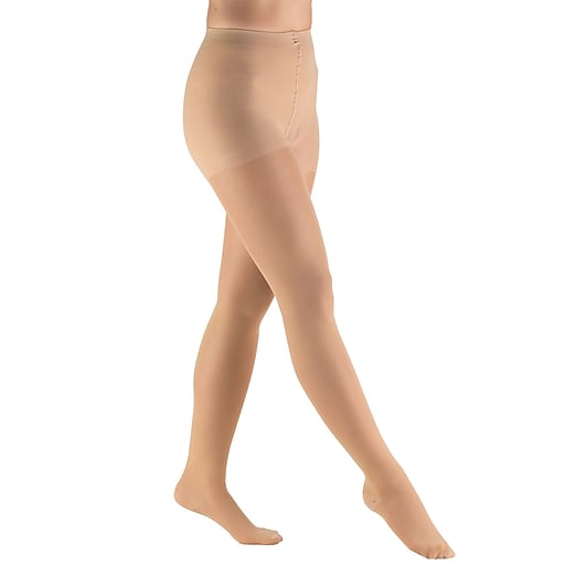 Pr/1 Truform 30-40 Mmhg Sheer Pantyhose, Closed-Toe, Beige, X-Large