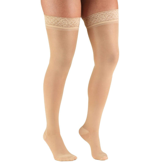 Pr/1 Truform 20Plus Strong & Sheer 20-30Mm  Thigh High With Lace Beige Large