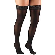 Pr/1 Truform 20Plus Strong & Sheer 20-30Mm  Thigh High With Lace Black X-Large