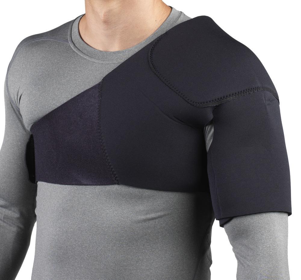 Ea/1  Neoprene Minimum Shoulder Support W/Gel Pack Pocket  L (51"-60")  Black  Latex-Free
